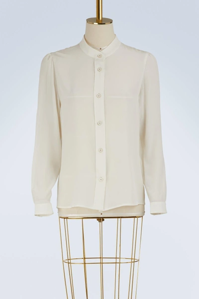 Vanessa Seward Bamboo Silk Shirt In Blanc Casse