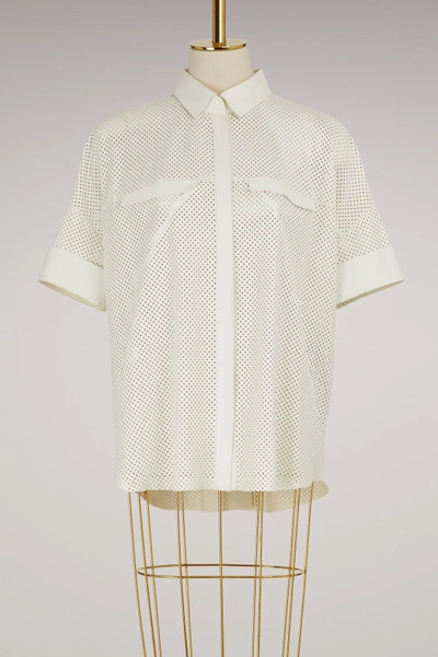 Maison Ullens Lamb Leather Shirt In White