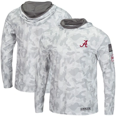 Colosseum Arctic Camo Alabama Crimson Tide Oht Military Appreciation Long Sleeve Hoodie Top