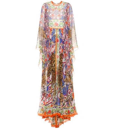 Dolce & Gabbana Printed Silk Maxi Dress In Multicoloured
