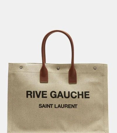 Saint Laurent Rive Gauche Shopper Bag In Cream