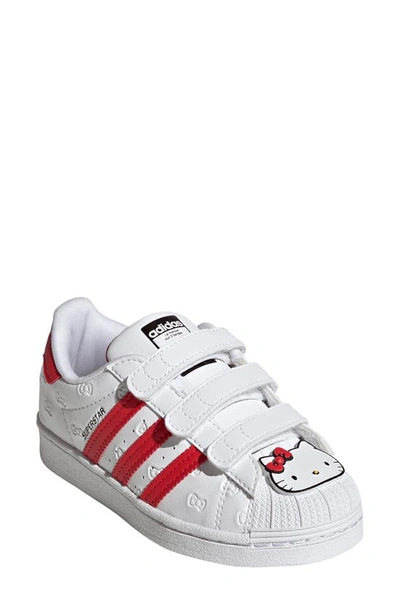 Adidas Originals X Hello Kitty Superstar Kids' Sneaker In Ftwwht/vivred/cblack