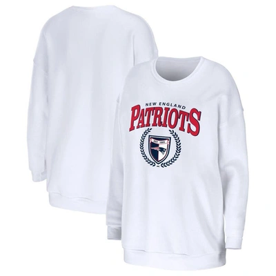 Wear By Erin Andrews White New England Patriots Oversized Pullover Sweatshirt
