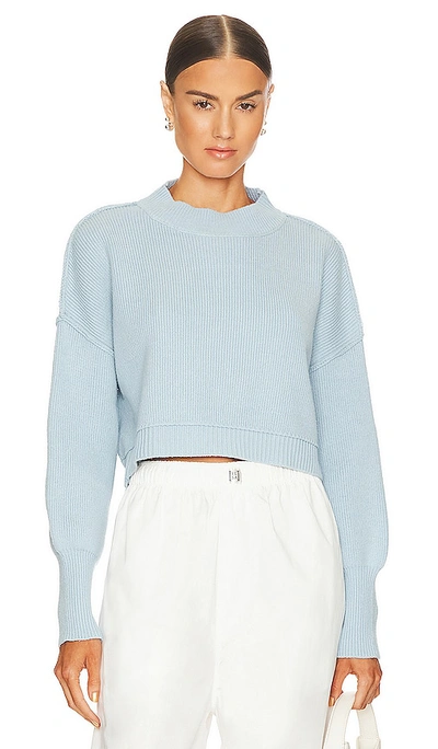 Free People Easy Street Crop Pullover In Light Blue