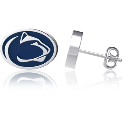 Dayna Designs Penn State Nittany Lions Enamel Post Earrings In Silver
