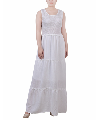 Ny Collection Petite Sleeveless Maxi Dress In White