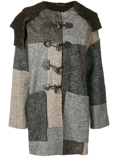 Maurizio Pecoraro Patchwork Herringbone Coat - Grey