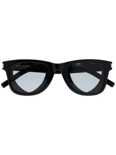 Saint Laurent Classic Sl 51 Heart Sunglasses In Black