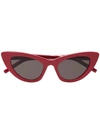 Saint Laurent New Wave 213 Lily Cat-eye Sunglasses In Rouge/gris