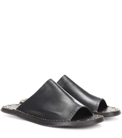 See By Chloé Leather Slides In Black