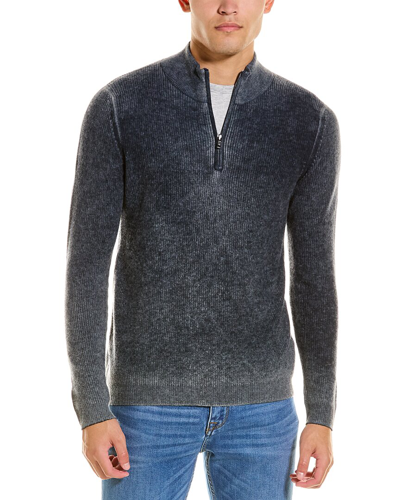 Autumn Cashmere Inked Shaker Wool & Cashmere-blend 1/4-zip In Blue