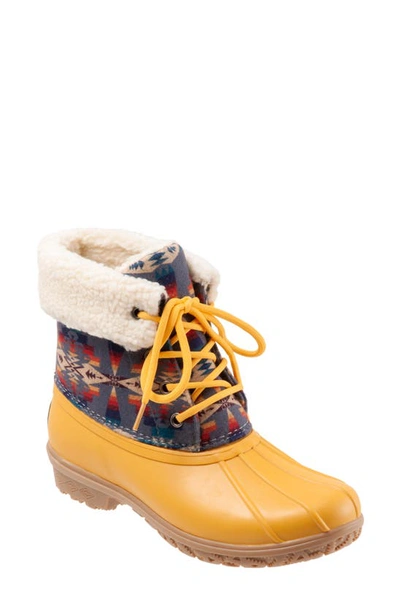 Pendleton Faux Shearling Lined Waterproof Duck Boot In Yellow