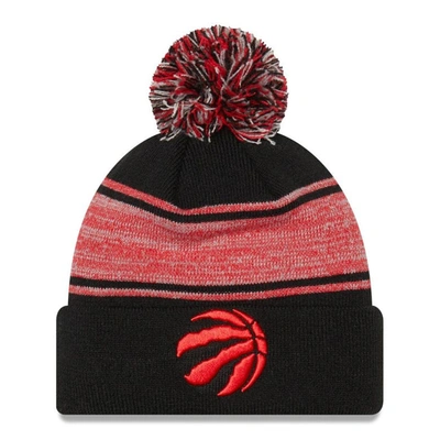 New Era Black Toronto Raptors Chilled Cuffed Knit Hat With Pom