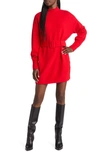 & Other Stories Belted Sweater Dress In Red