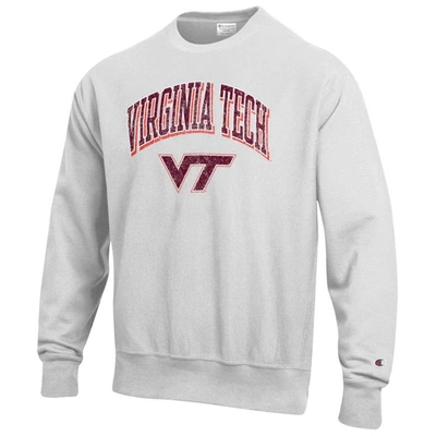 Champion Grey Virginia Tech Hokies Arch Over Logo Reverse Weave Pullover Sweatshirt