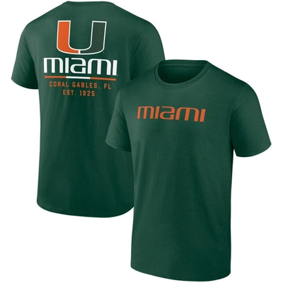 Fanatics Branded Green Miami Hurricanes Game Day 2-hit T-shirt