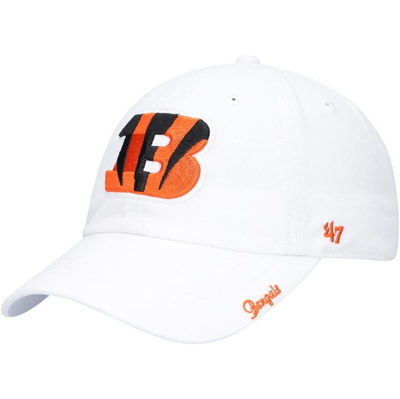 47 Brand '47 White Cincinnati Bengals Team Miata Clean Up Adjustable Hat