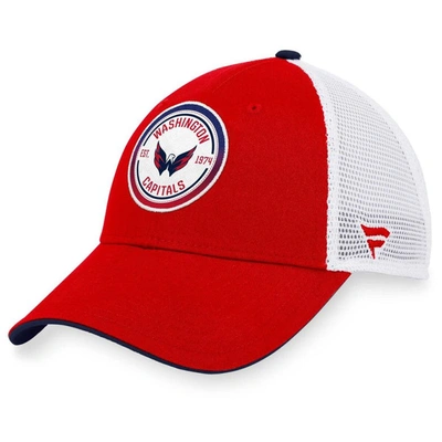 Fanatics Branded  Red/white Washington Capitals Iconic Gradient Trucker Snapback Hat In Red,white