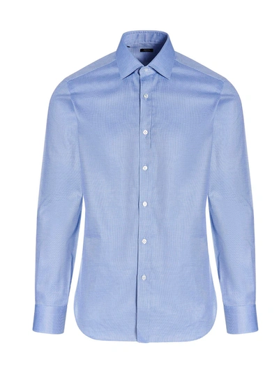 Barba Oxford Cotton Shirt In Light Blue