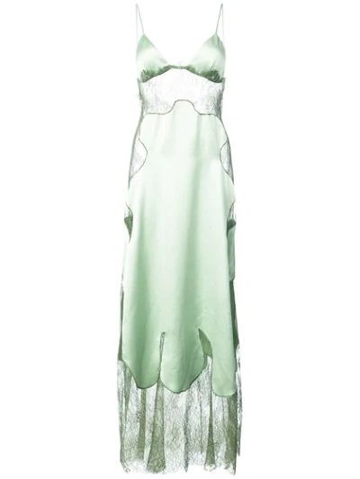 Stella Mccartney Woman Zip-detailed Lace Gown Ivory In Green