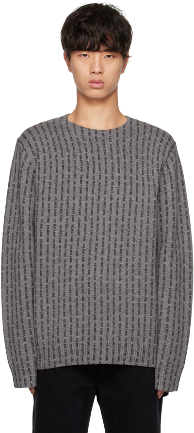 Helmut Lang Men's Liam Wool Crewneck Sweater In Grey