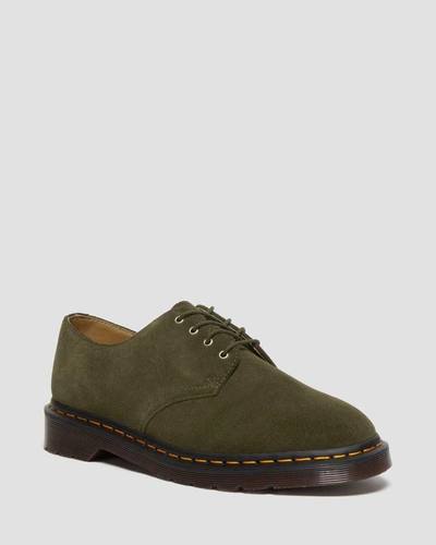 Dr. Martens Smiths Repello Suede Dress Shoes In Olive