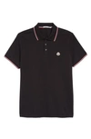 Moncler Cotton Polo In Black