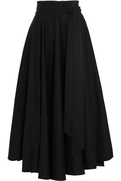 Tibi Obi Cotton-crepe Maxi Skirt In Black | ModeSens