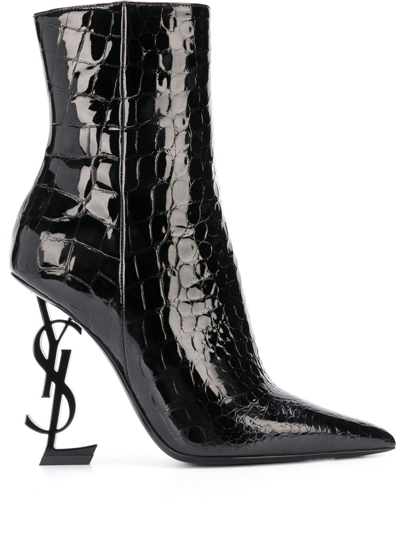 Saint Laurent Opyum 110mm Ankle Boots In Black