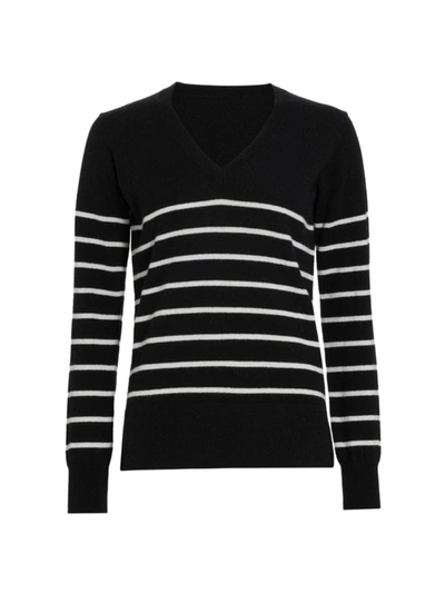 Saks Fifth Avenue Women's Collection Striped Sweater In Black