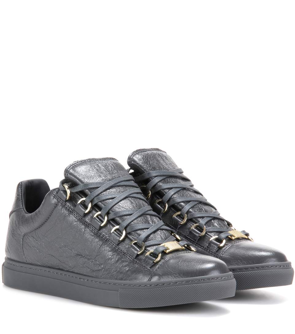 Balenciaga Arena Low-top Leather Trainers In Gris Fossile | ModeSens