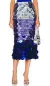Jonathan Simkhai Elvira Ombre Sequin Midi Skirt In Light Sky Multi
