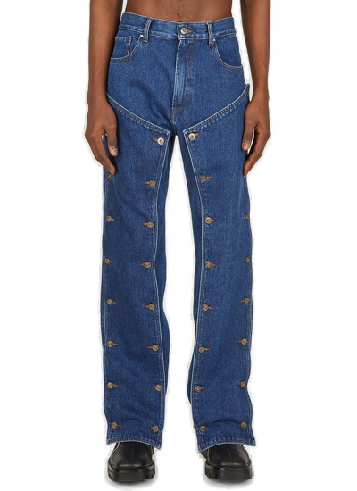 Y/project Panelled Jeans In Blue