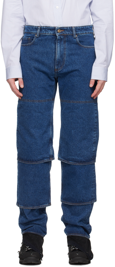 Y/project Multi Cuff Jeans In Blue