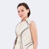 Dawn Levy Sleeveless Leather Vest In White
