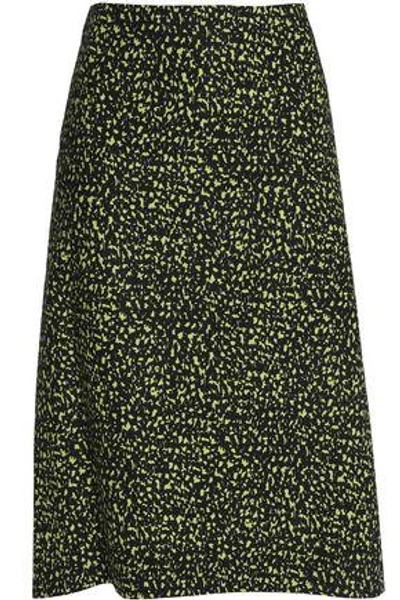 Marni Woman Printed Cotton-poplin Skirt Lime Green