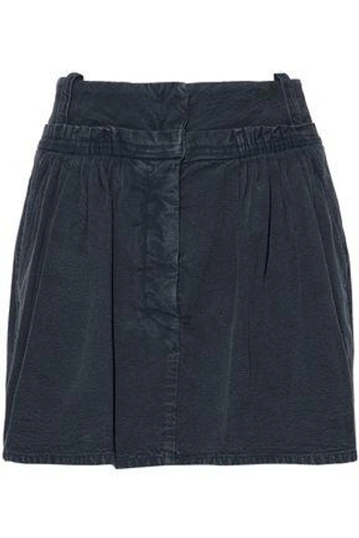 Jw Anderson Gathered Cotton-canvas Mini Skirt In Storm Blue