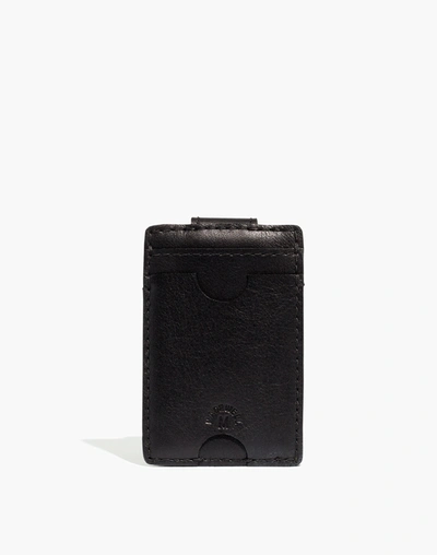 Mw Leather Card Case With Magnet In True Black