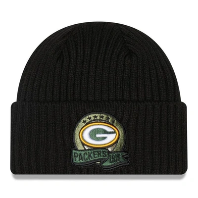 New Era Kids' Youth  Black Green Bay Packers 2022 Salute To Service Knit Hat