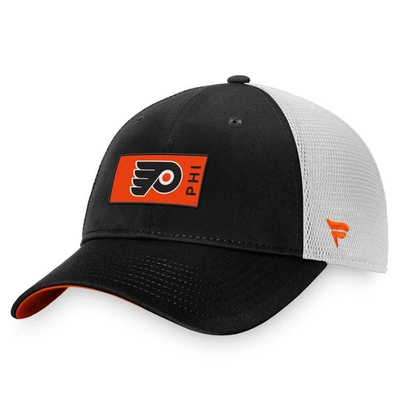 Fanatics Branded Black/white Philadelphia Flyers Authentic Pro Rink Trucker Snapback Hat In Black,white