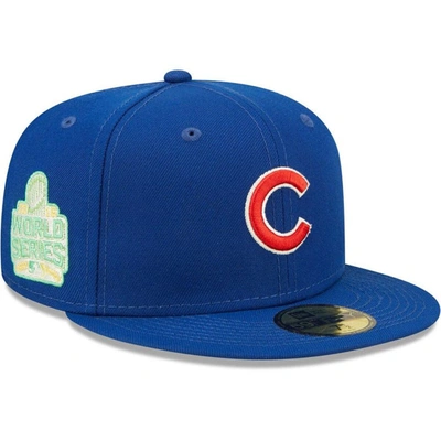 New Era Royal Chicago Cubs 2016 World Series Champions Citrus Pop Uv 59fifty Fitted Hat