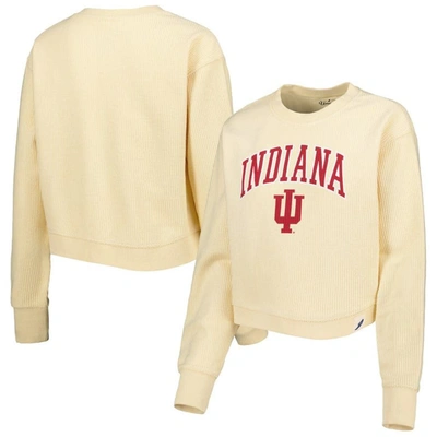 League Collegiate Wear Cream Indiana Hoosiers Classic Campus Corded Timber Sweatshirt