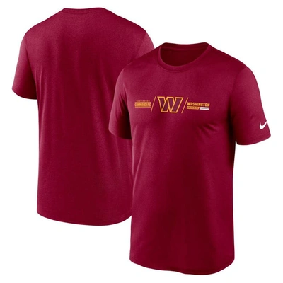 Nike Burgundy Washington Commanders Horizontal Lockup Legend T-shirt