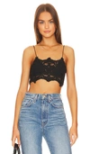 Free People Athena Scallop Crochet Bralette In Black