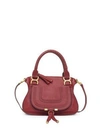 Chloé Double Handle Marcie Leather Bag In Dahlia Red