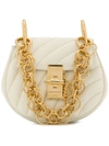 Chloé Drew Bijou Quilted Leather Shoulder Bag In White