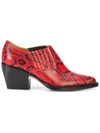 Chloé Rylee Snake-effect Leather Ankle Boots In Red
