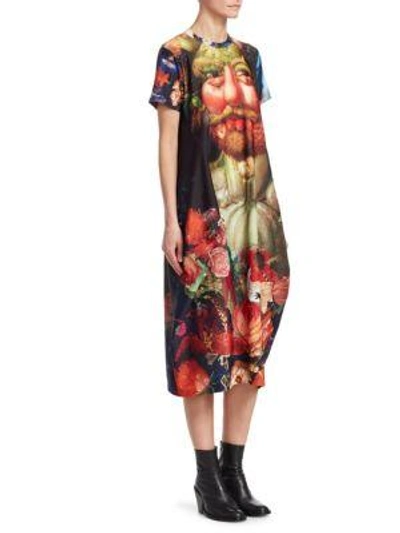 Comme Des Garçons Fruit Printed Jersey T-shirt Dress In Multi