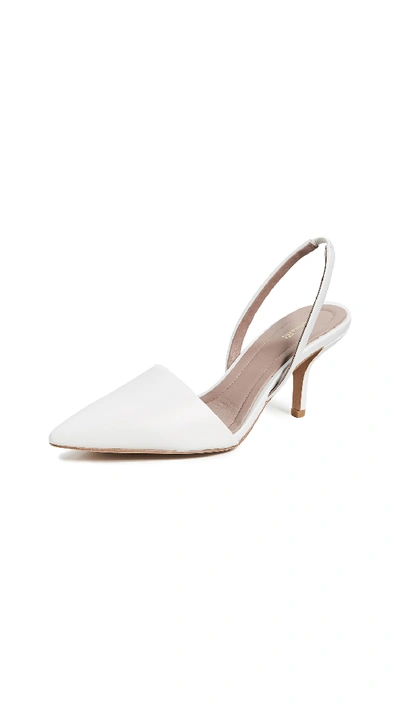 Diane Von Furstenberg Mortelle Leather Slingback Pumps In White