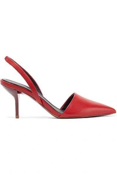 Diane Von Furstenberg Mortelle Leather Slingback Pumps In Red